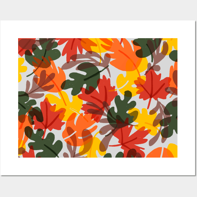 Autumn Pattern | Fallen Leaves colors Wall Art by covostudio